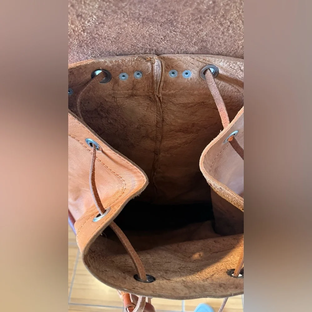 Cowhide Leather Handmade Large Backpack
